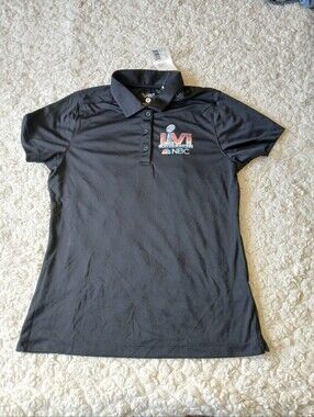 Super Bowl LVI NBC Black Polo Shirt Womens Small S Petite